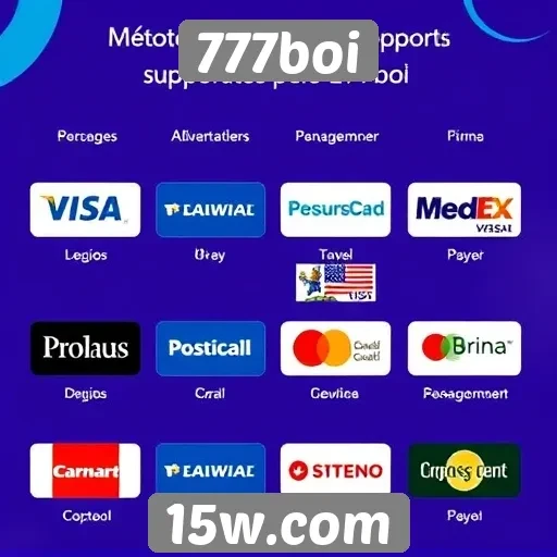 Métodos de pagamento suportados pelo 777boi